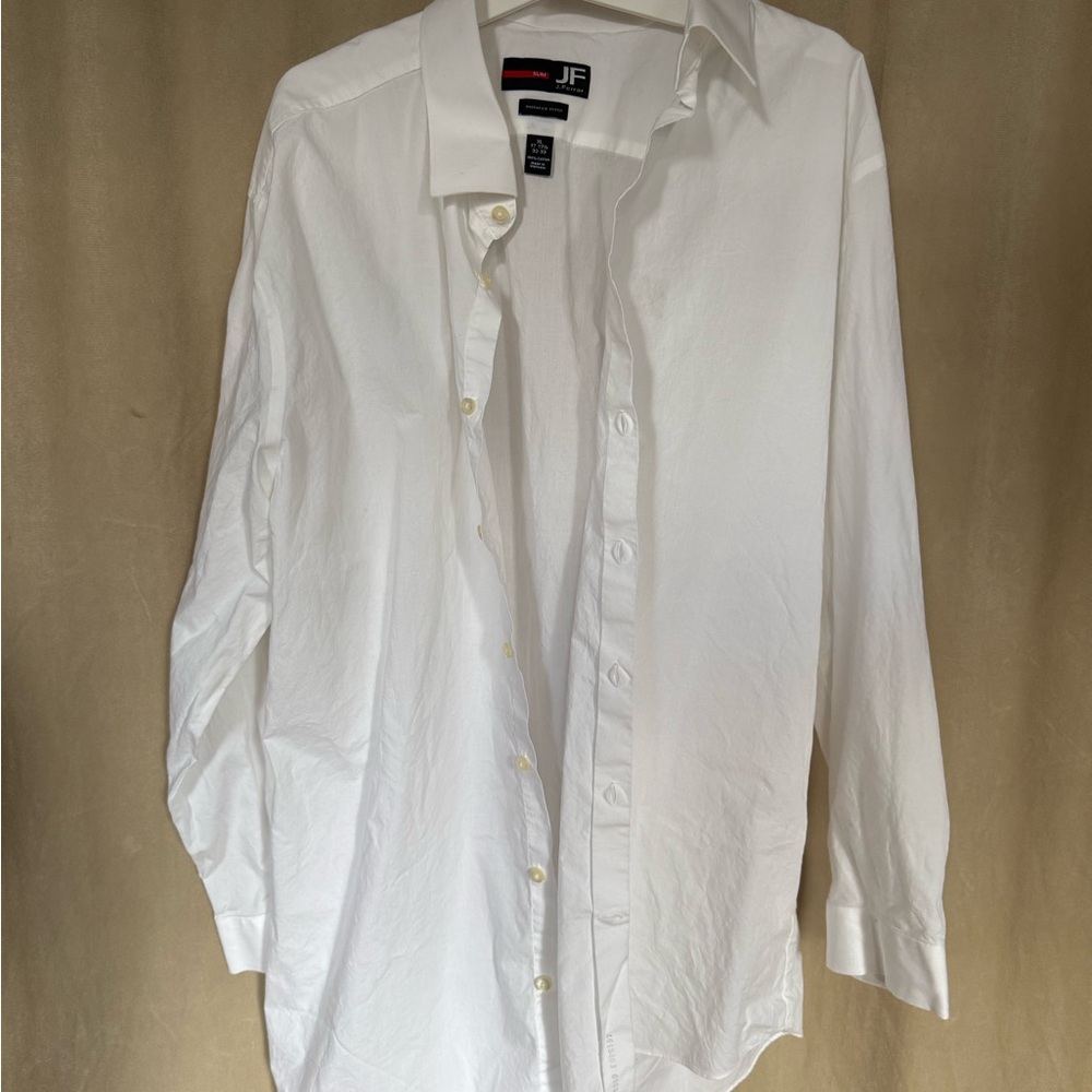 JF J.Ferrar Classic White Dress Shirt 17 32/33